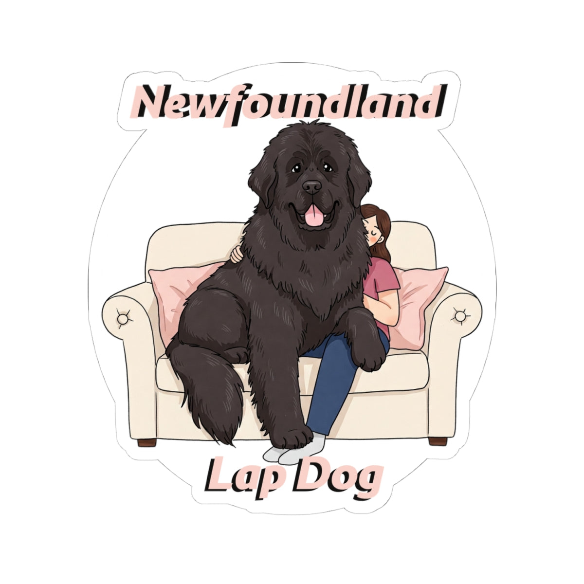 Newfoundland Lap Dog Kiss-Cut Stickers | Cute Dog Lover Decals for Laptops & More - Schmartypants