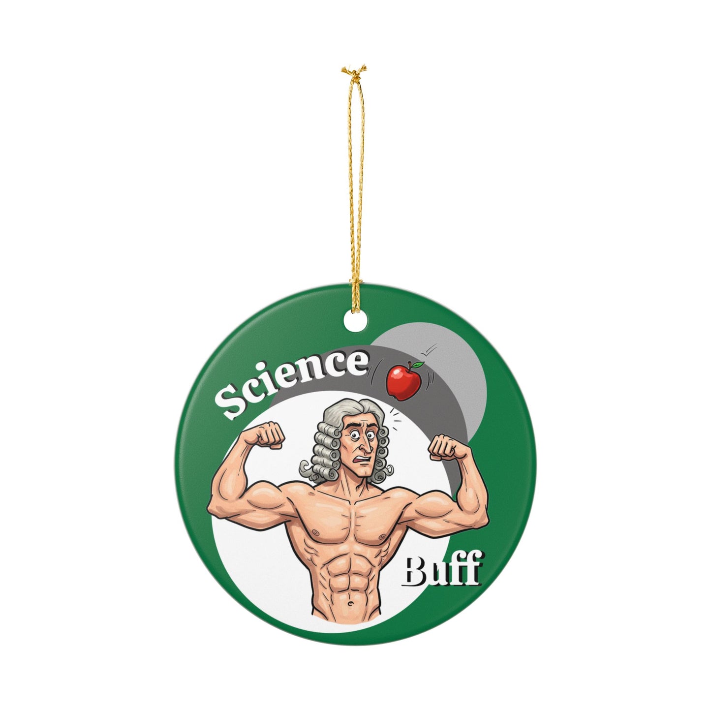Science Buff Ceramic Ornament - Fun Holiday Decor, Educational Gifts, Unique Home Accent, Gift for Science Lovers, Sir Isaac Newton