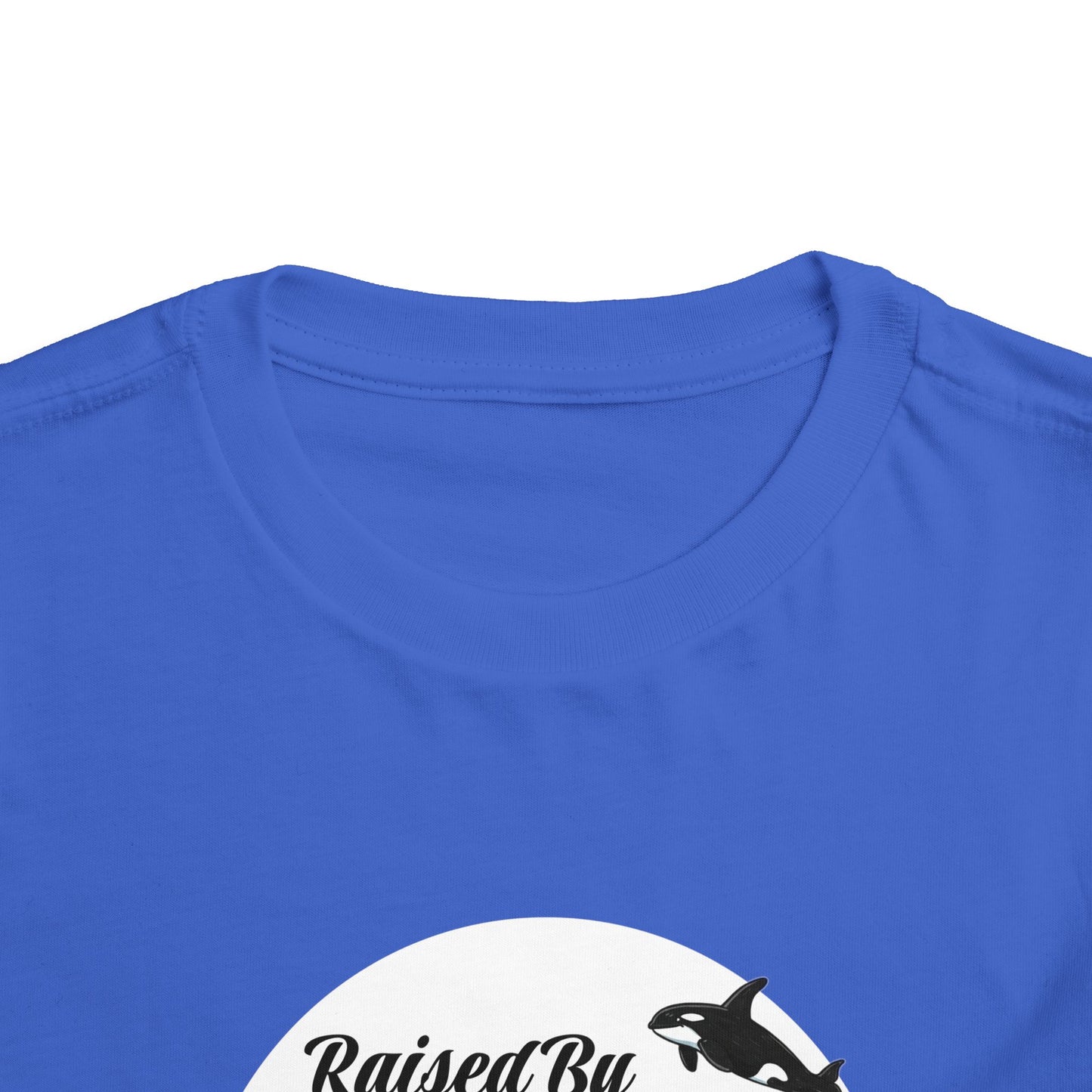 Toddler Short Sleeve Tee - Funny 'Raised By Orcas' Design, Cute Kids Shirt, Whale Lover Top, Birthday Gift, Ocean Theme Clothing