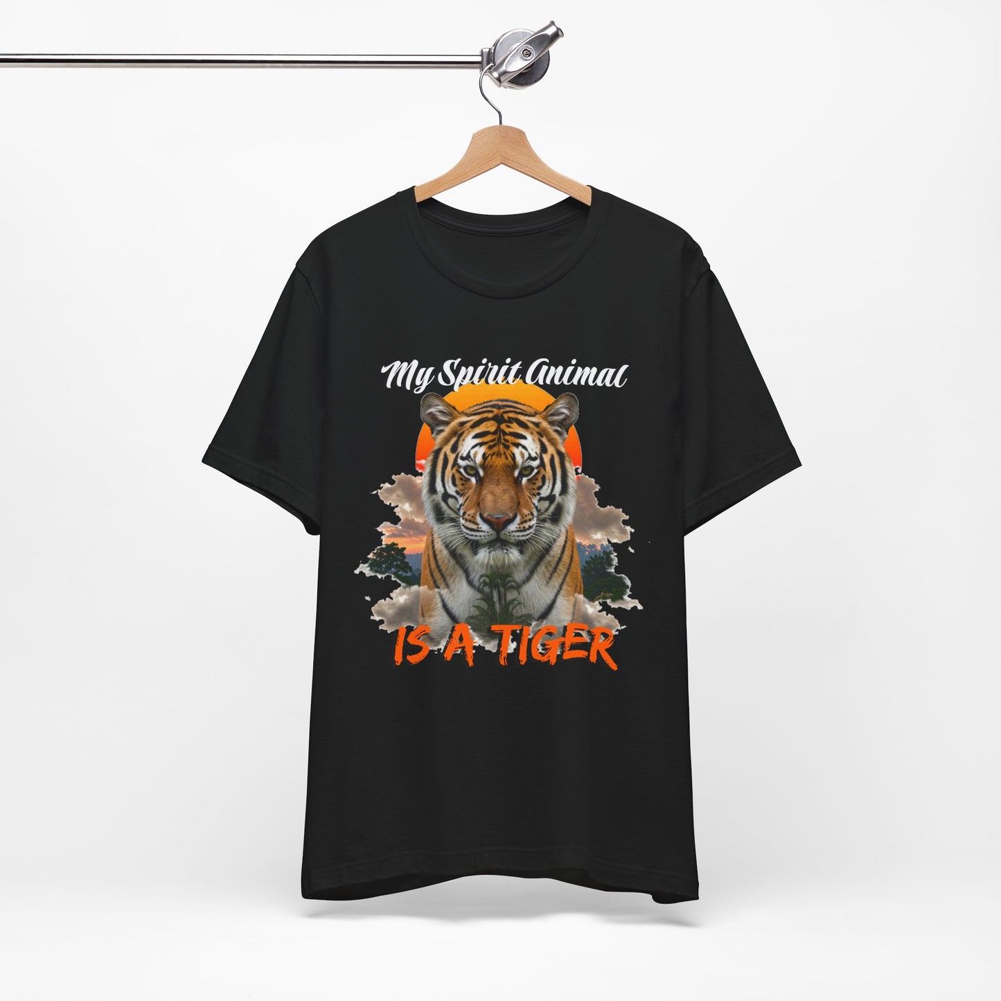 My Spirit Animal is a Tiger Tee - Unisex Jersey Short Sleeve T-Shirt, Inspirational Fierce Nature Apparel for Tiger Lovers, Casual Wear, Zoo