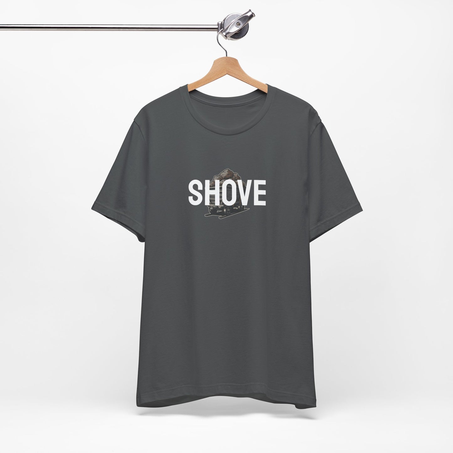 Athletic Spirit SHOVE Unisex Tee, Baseball Player Gift, Sports Fan Shirt, Inspirational Athlete Top, Underdog Competition Statement Piece