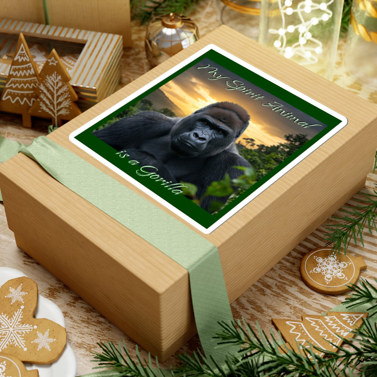 'My Spirit Animal is a Gorilla' Kiss-Cut Stickers - Nature Lover's Gift, Primate Lovers - Schmartypants