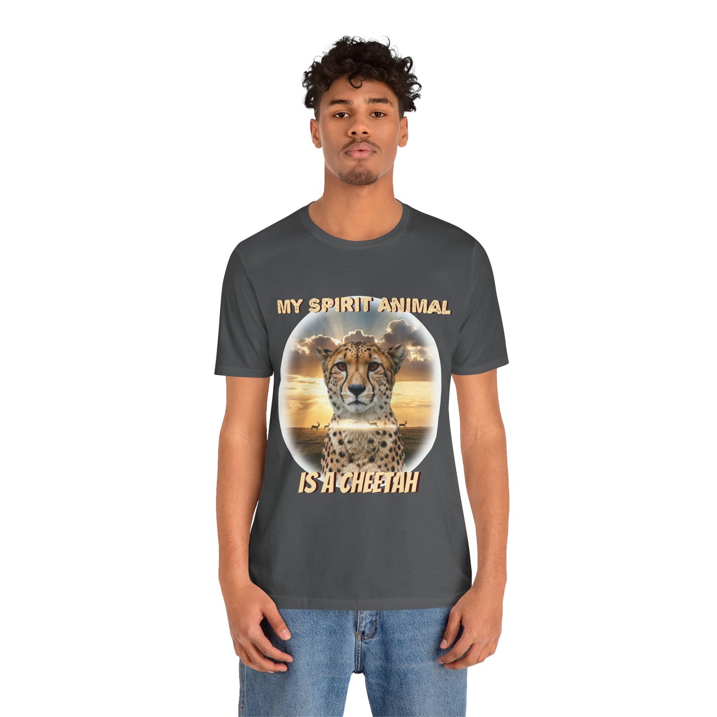 Unisex Jersey Tee - My Spirit Animal is a Cheetah - Beautiful Cheetah Natura Lover Statement - Schmartypants