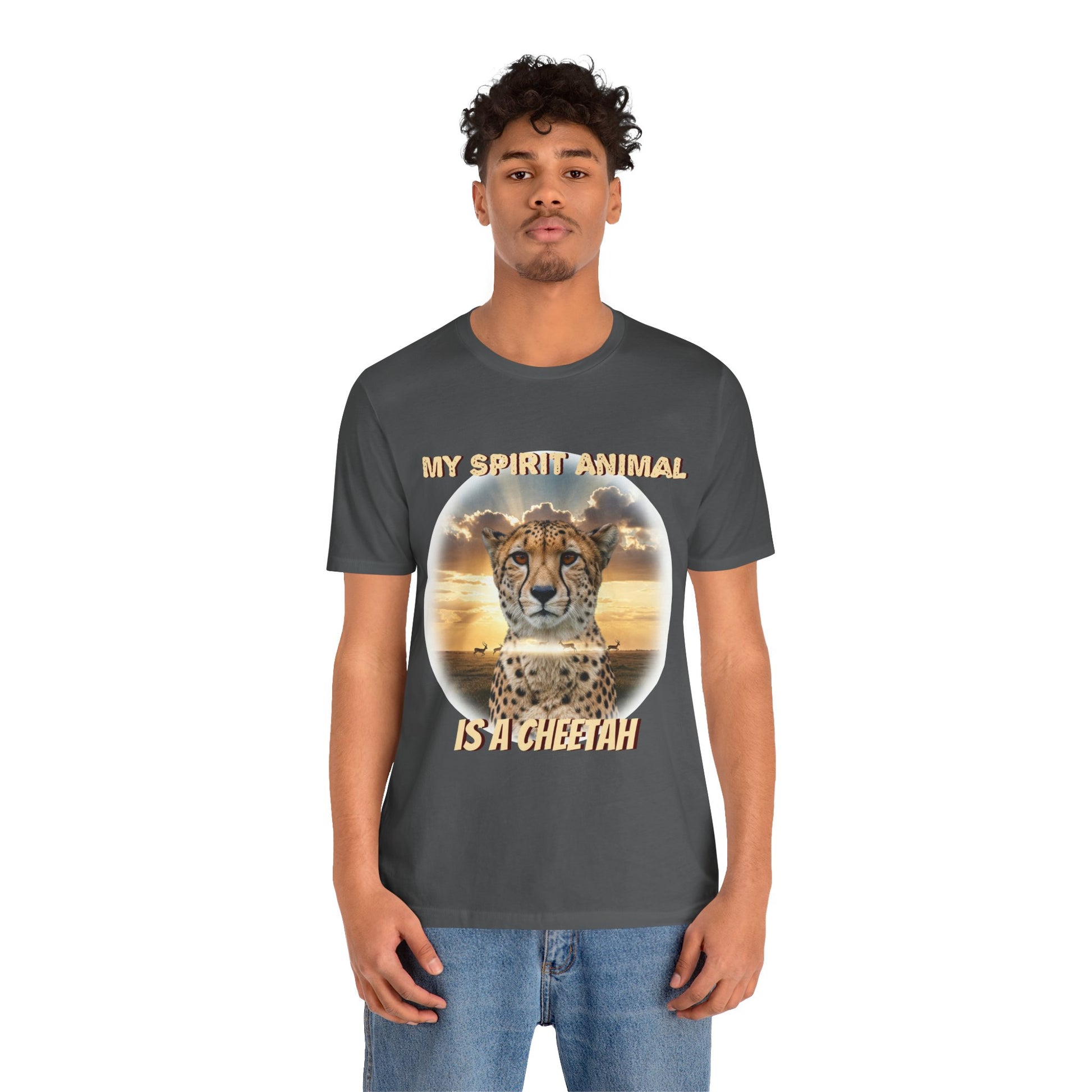 Unisex Jersey Tee - My Spirit Animal is a Cheetah - Beautiful Cheetah Natura Lover Statement - Schmartypants