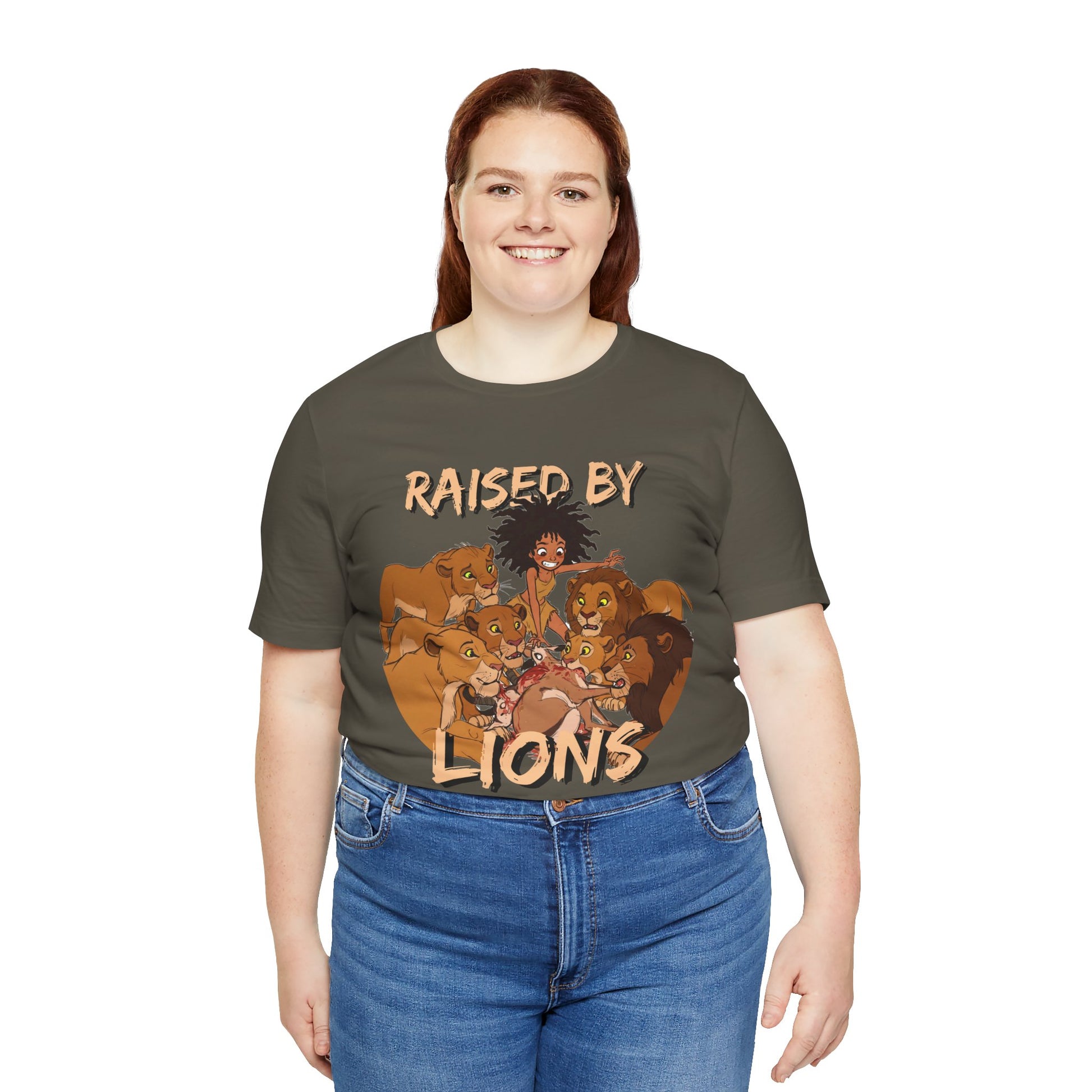 Raised by Lions Unisex Tee, Funny Animal Shirt, Lion Lover Gift, Safari T-Shirt, Jungle Adventure Apparel, Casual Wear - Schmartypants