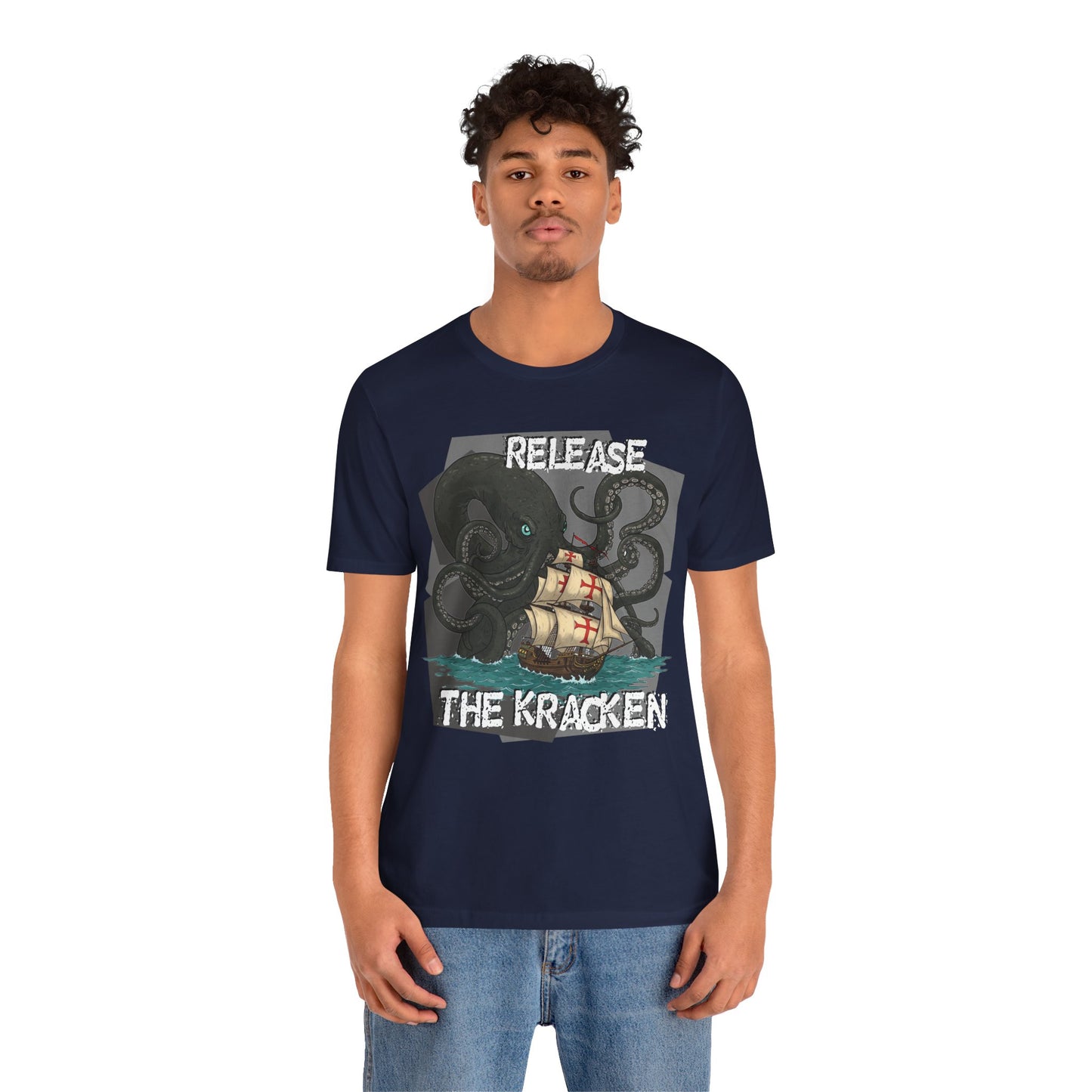 'Release The Kraken!' Tee - Unisex Short Sleeve Shirt, Nautical Tees, Pirate Fashion, Ocean Lover Gift, Funny T-Shirt, Sea Creature Shirt, Great for Gamers - Schmartypants