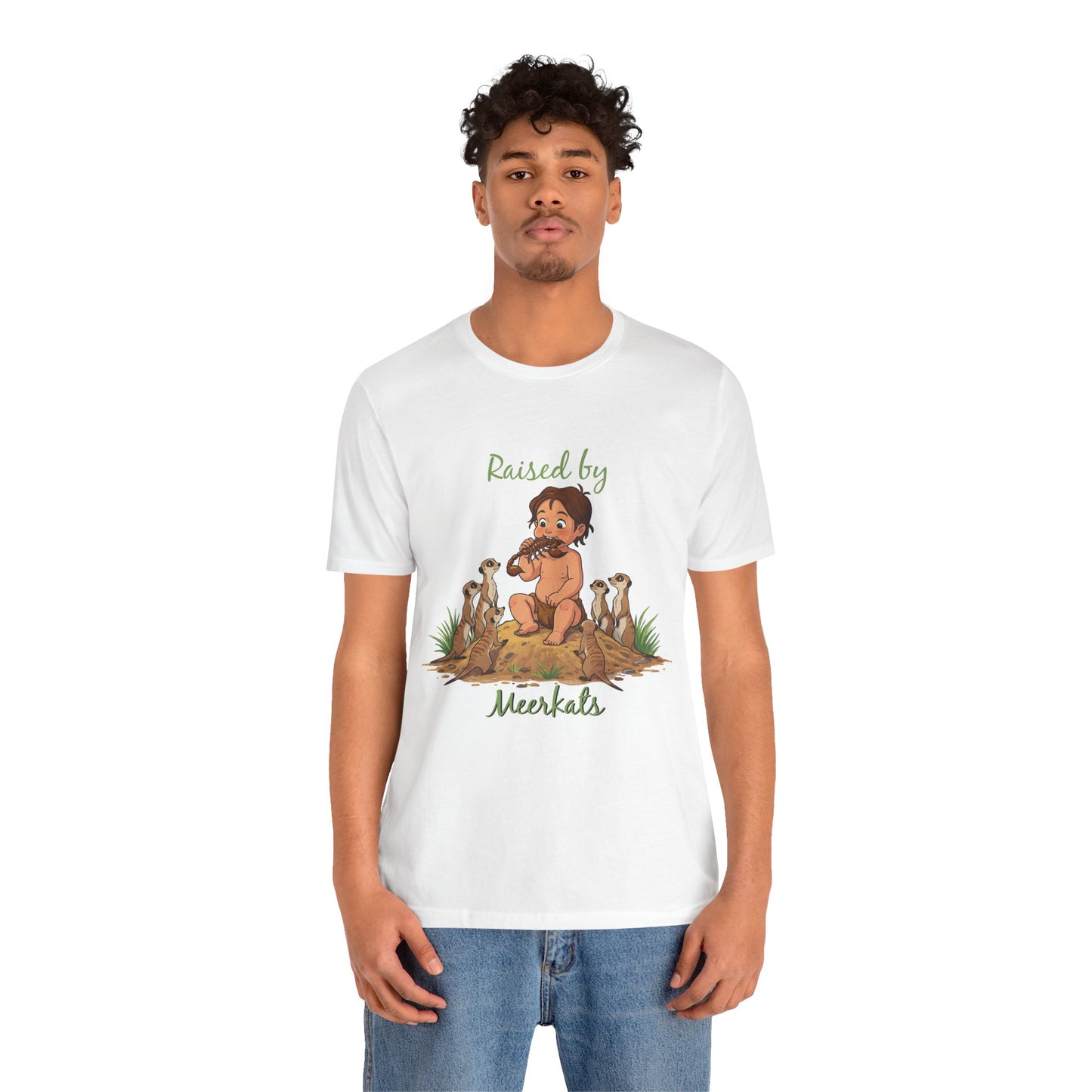 Funny 'Raised by Meerkats' Unisex Tee for Meerkat and Wildlife Lovers - Schmartypants