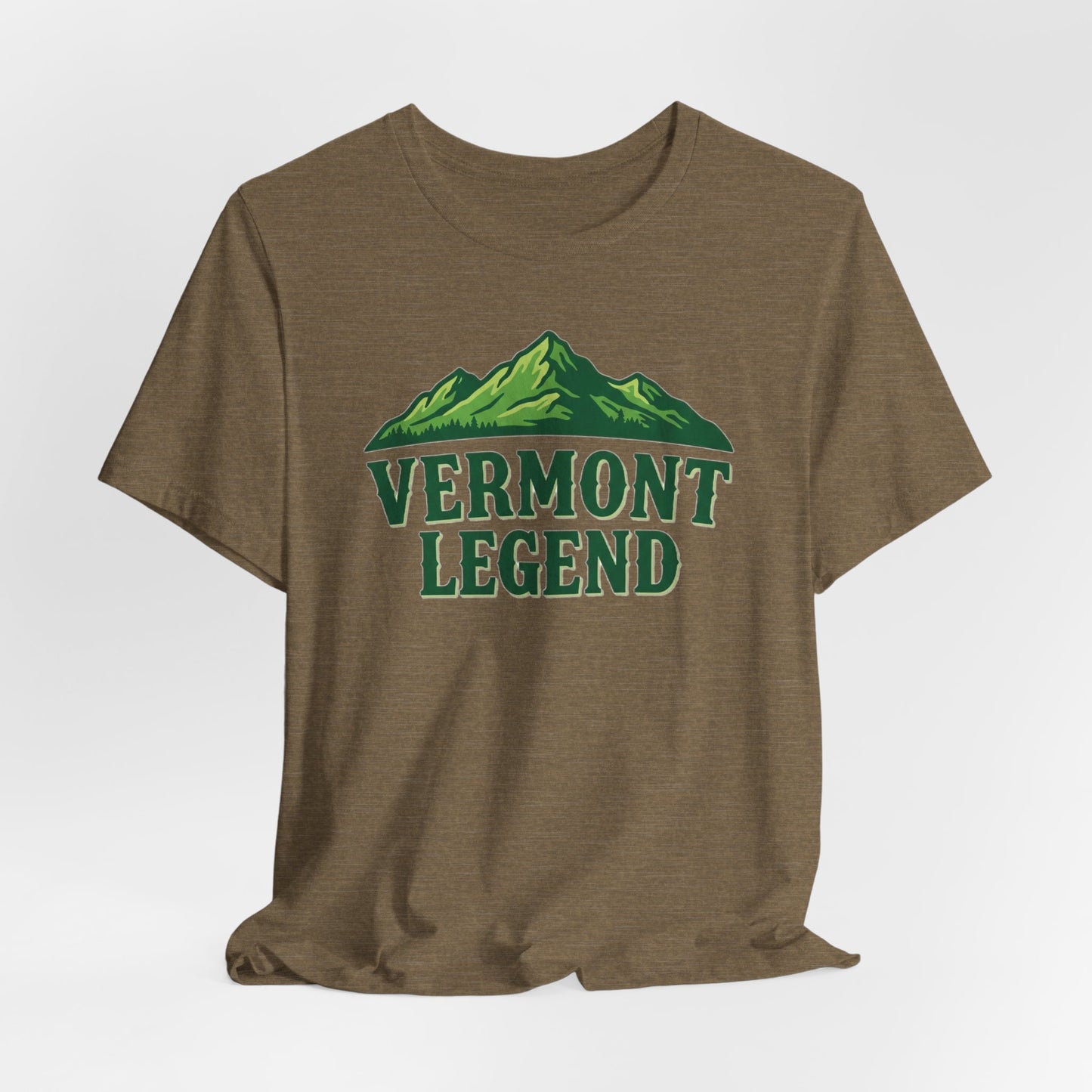 Vermont Legend Unisex Tee, Mountain Graphic T-Shirt, Outdoor Adventure Shirt, Hiking Apparel, Gift for Nature Lovers, Vermont Souvenir Tee