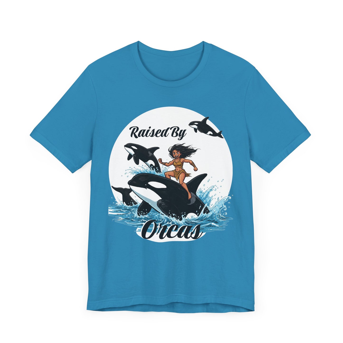 'Raised By Orcas' Unisex Tee | Ocean Lover Shirt, Animal Spirit Tee, Whale Enthusiast Gift, Nautical Apparel, Summer Essentials