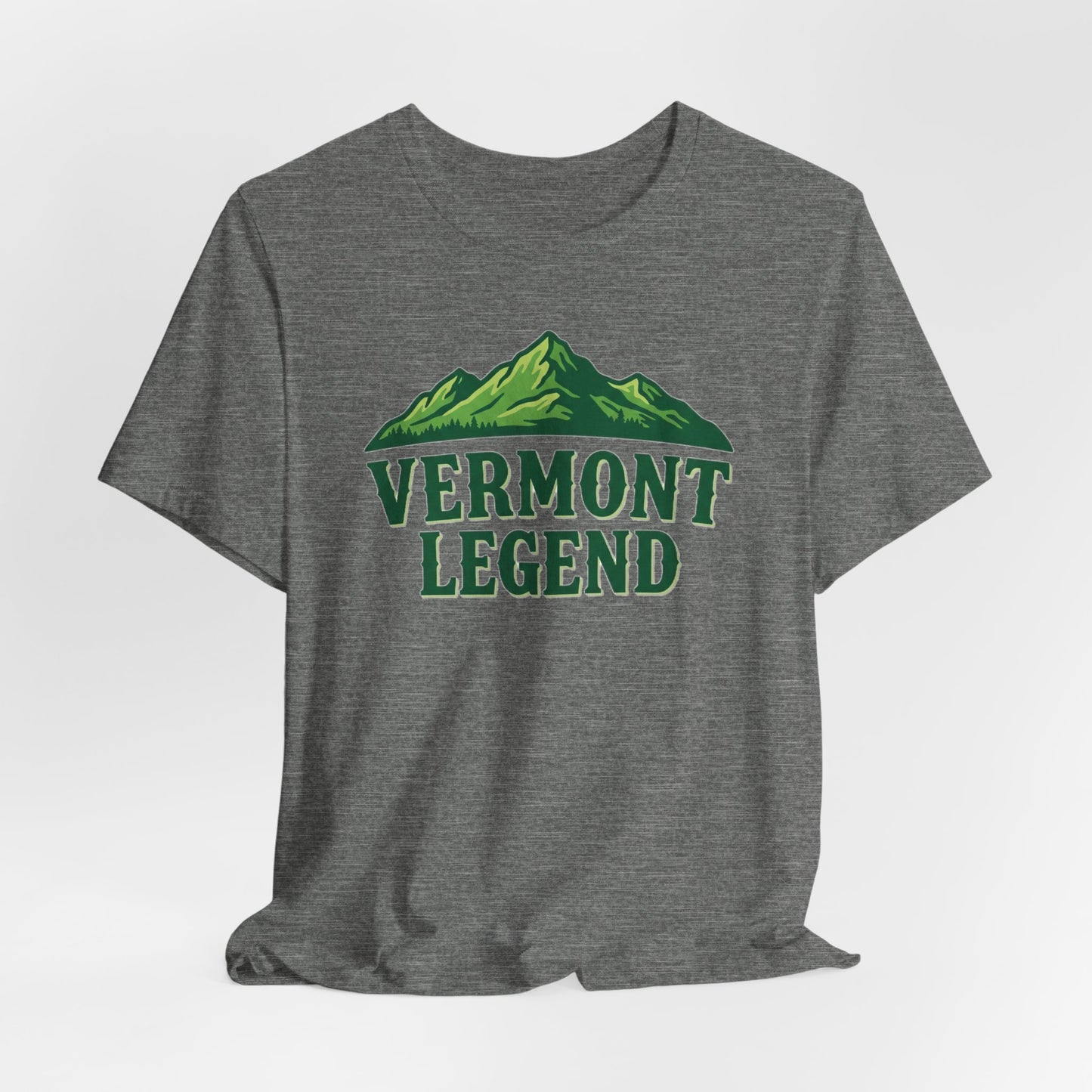 Vermont Legend Unisex Tee, Mountain Graphic T-Shirt, Outdoor Adventure Shirt, Hiking Apparel, Gift for Nature Lovers, Vermont Souvenir Tee