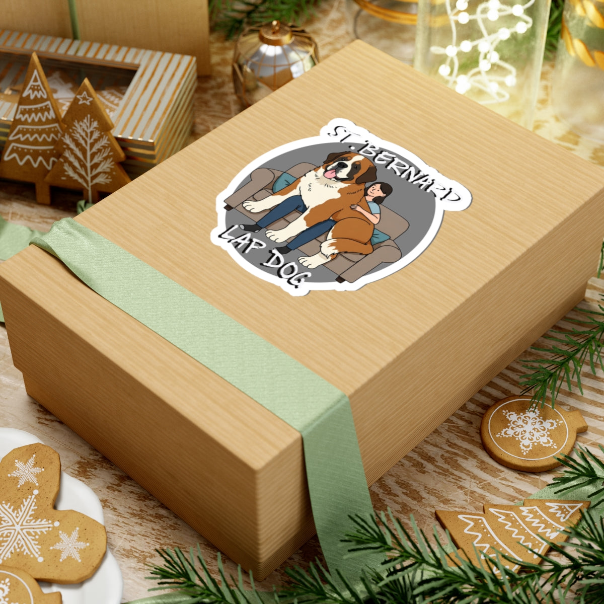 St. Bernard Lap Dog Kiss-Cut Stickers, Dog Lover Gift, Cute and Funny Pet Stickers, Laptop Decals, Animal Lover Decor, Dog Mom Sticker, Stocking Stuffer - Schmartypants