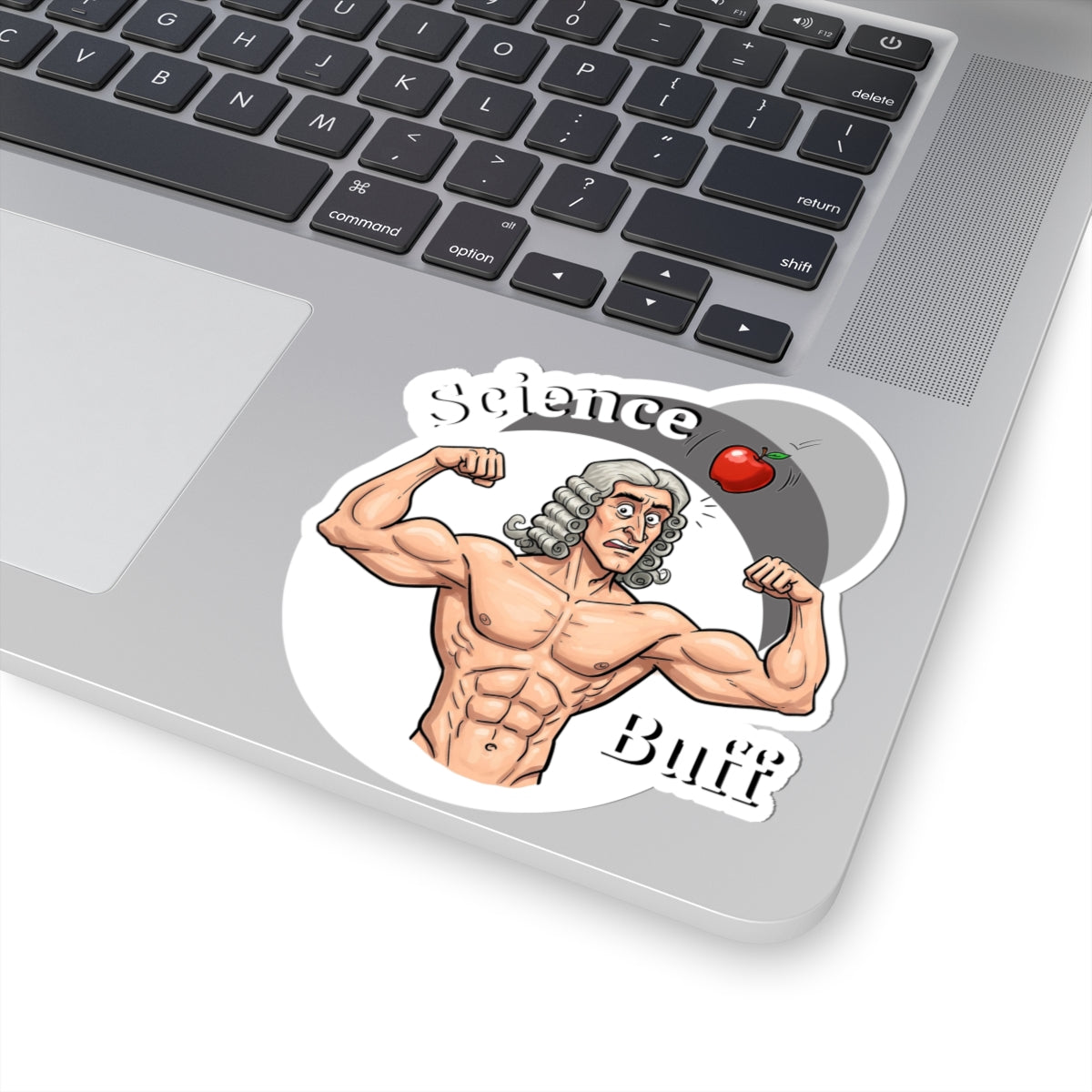 Hilarious Science Buff Kiss-Cut Stickers, Science-Themed Stickers, Funny Stickers for Students, Laptop Decals, Educational Home Decor, Isaac Newton Fans - Schmartypants