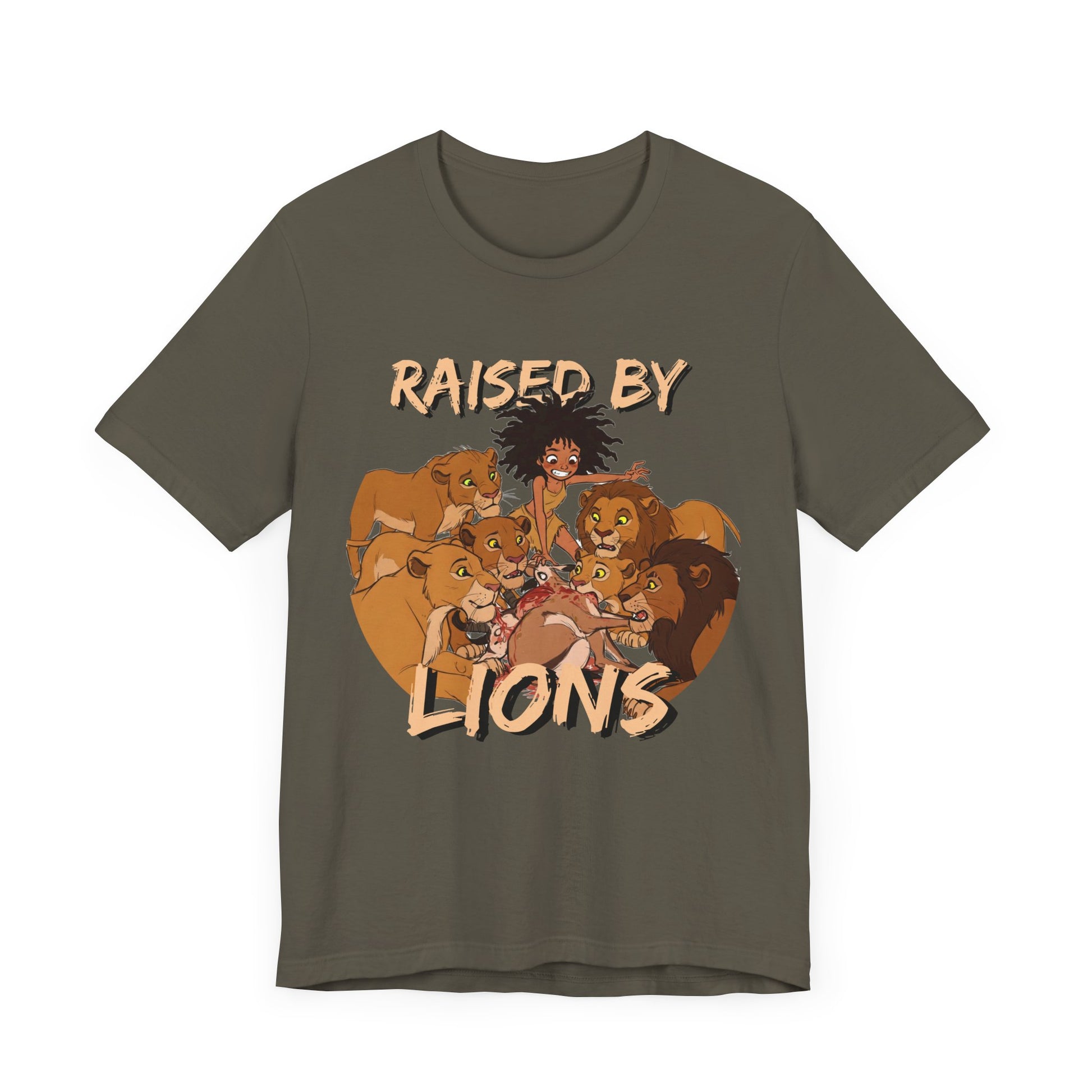 Raised by Lions Unisex Tee, Funny Animal Shirt, Lion Lover Gift, Safari T-Shirt, Jungle Adventure Apparel, Casual Wear - Schmartypants