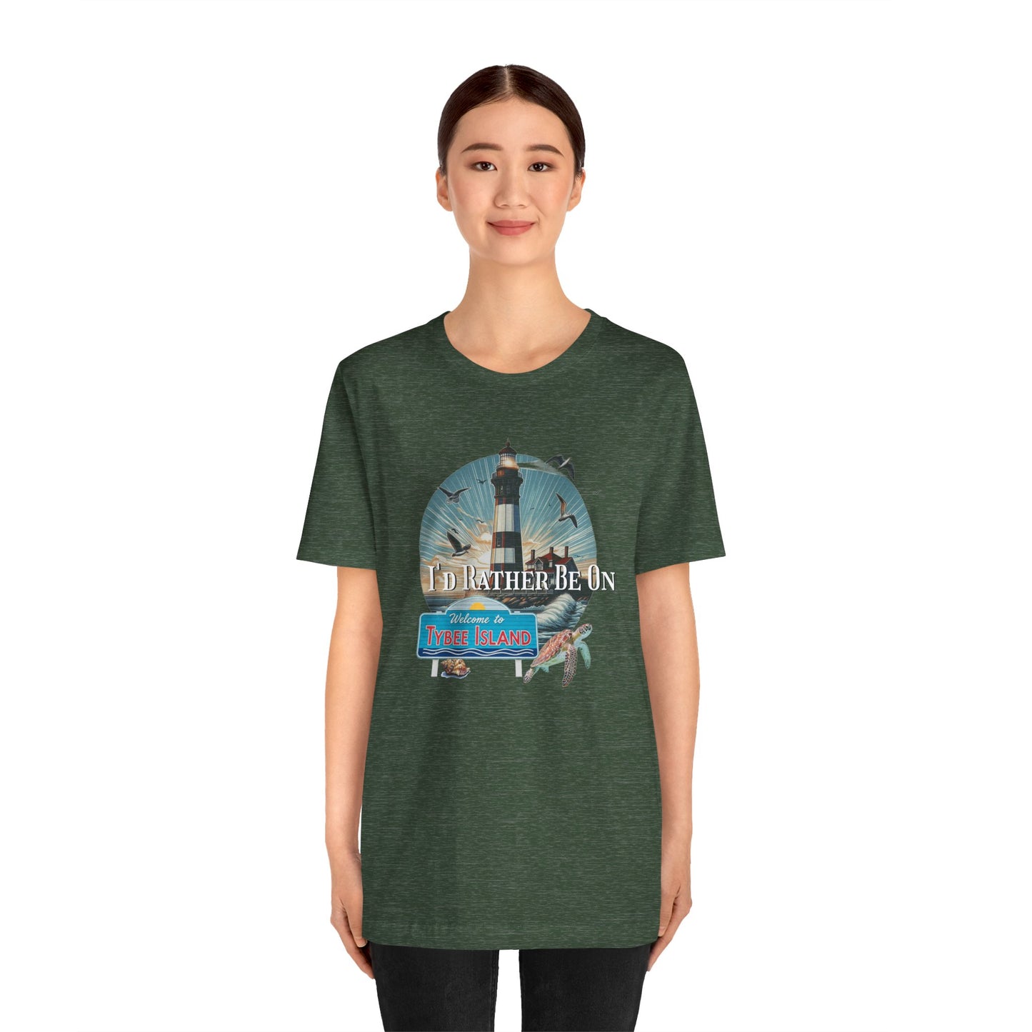 Tybee Island Georgia Unisex Jersey Tee, Laid-Back Beach Lighthouse Shirt, Island Lifestyle Apparel, Coastal Vacation Souvenir Top, Beach