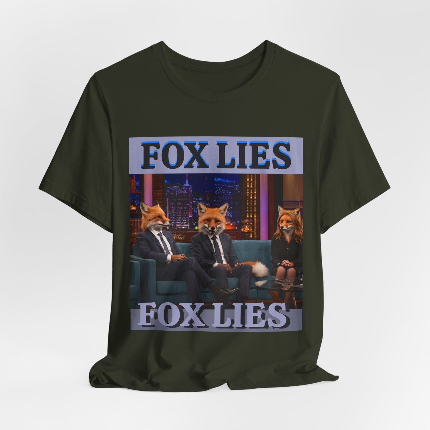 Humorous Fox Lies Tee - Unisex Jersey Short Sleeve T-Shirt - Protest Wear - Activist Tee - Schmartypants