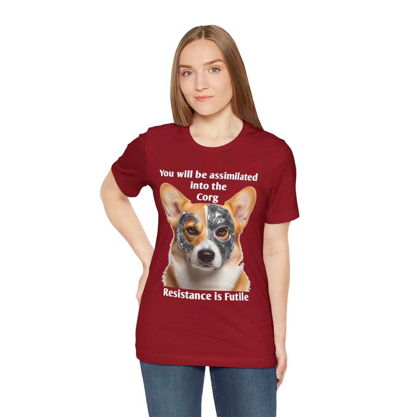 Star Trek Corgi Unisex Tee, Borg Implants, Resistance is Futile, Funny Gift for Corgi Lovers, Trekkies, Trekkie Conventions, Dog Park