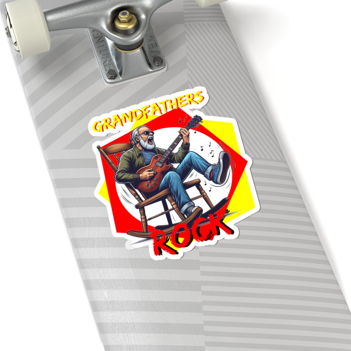 Funny 'Grandfathers Rock' Stickers - Fun Retro Music Design for Cool Grandpas - Schmartypants
