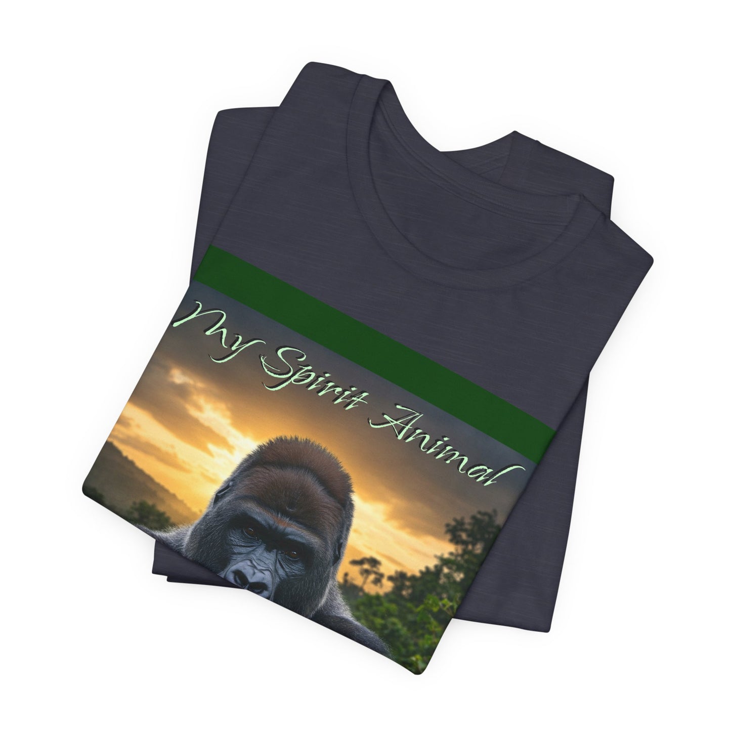 'My Spirit Animal is a Gorilla' T-Shirt - Beautiful Unisex Jersey Tee for Animal Lovers, Conservationists - Schmartypants