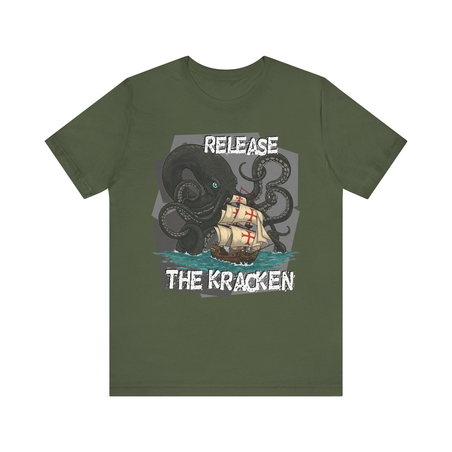 'Release The Kraken!' Tee - Unisex Short Sleeve Shirt, Nautical Tees, Pirate Fashion, Ocean Lover Gift, Funny T-Shirt, Sea Creature Shirt, Great for Gamers - Schmartypants