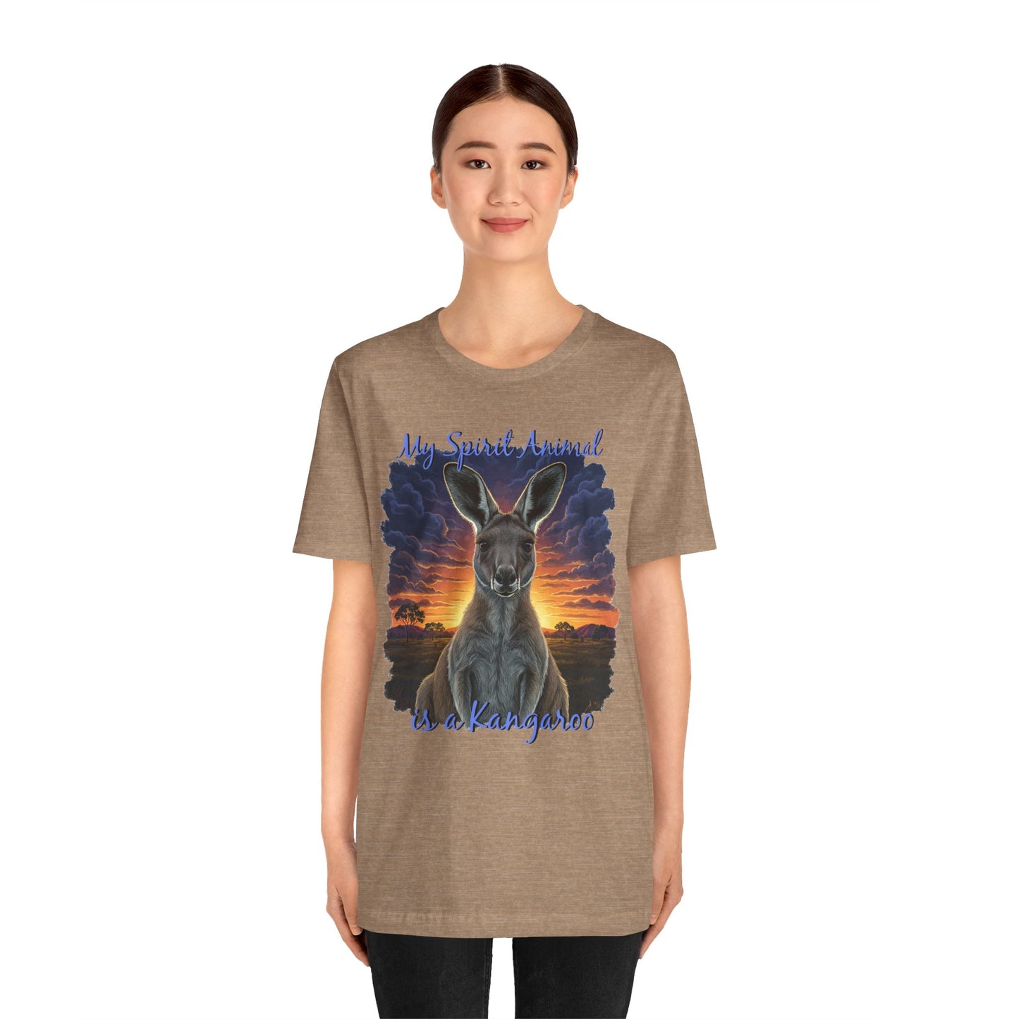 'My Spirit Animal is a Kangaroo' Tee - Unisex Jersey Short Sleeve T-Shirt for Wildlife Lovers, Aussies - Schmartypants
