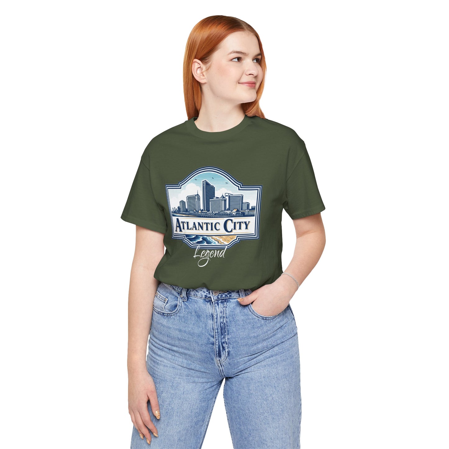 Atlantic City Legend Tee - Unisex Jersey Shirt, Cool Graphic Tee, Casual Wear, Vacation Souvenir, Travel Gift, Beach Outfit