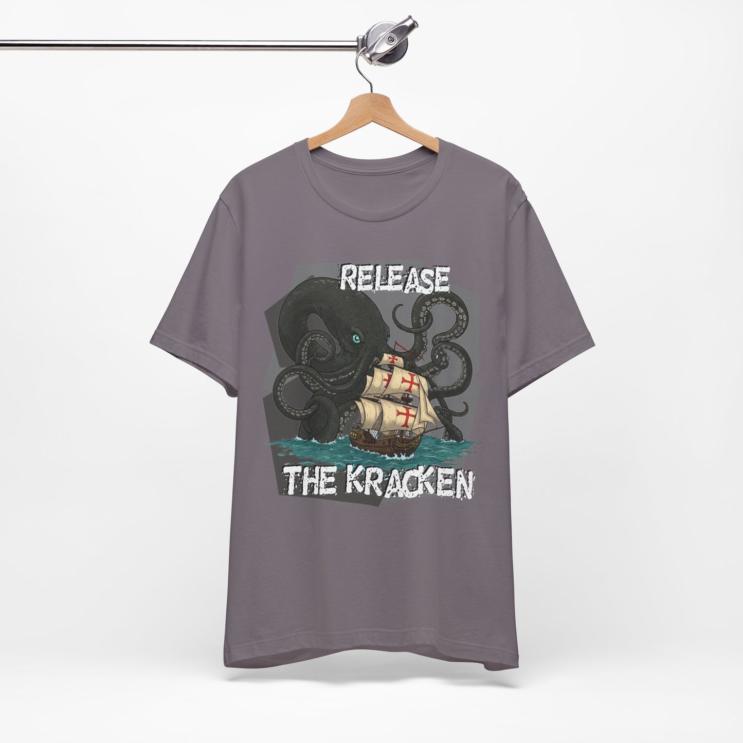 'Release The Kraken!' Tee - Unisex Short Sleeve Shirt, Nautical Tees, Pirate Fashion, Ocean Lover Gift, Funny T-Shirt, Sea Creature Shirt, Great for Gamers - Schmartypants