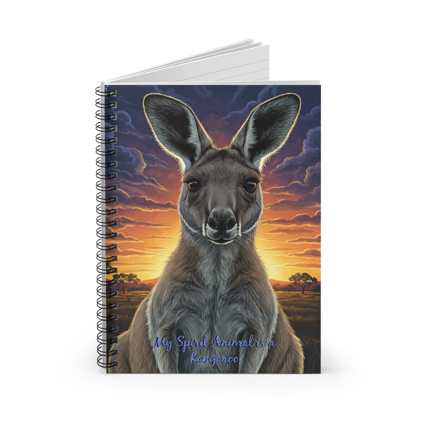'My Spirit Animal is a Kangaroo' Notebook - Inspirational Ruled Spiral Journal, for Aussies and Wildlife Lovers - Schmartypants