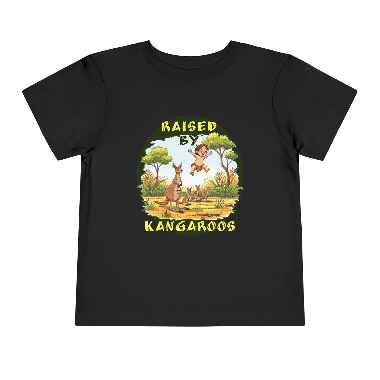 Toddler Short Sleeve Tee - Cute, Funny 'Raised by Kangaroos' Design - Schmartypants