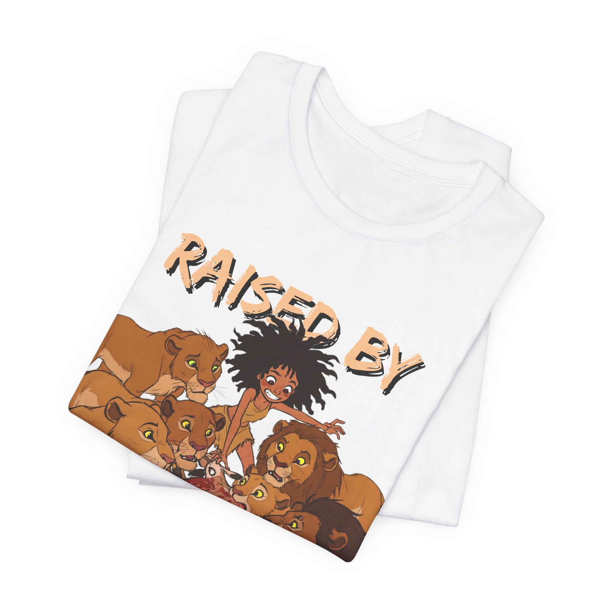 Raised by Lions Unisex Tee, Funny Animal Shirt, Lion Lover Gift, Safari T-Shirt, Jungle Adventure Apparel, Casual Wear - Schmartypants