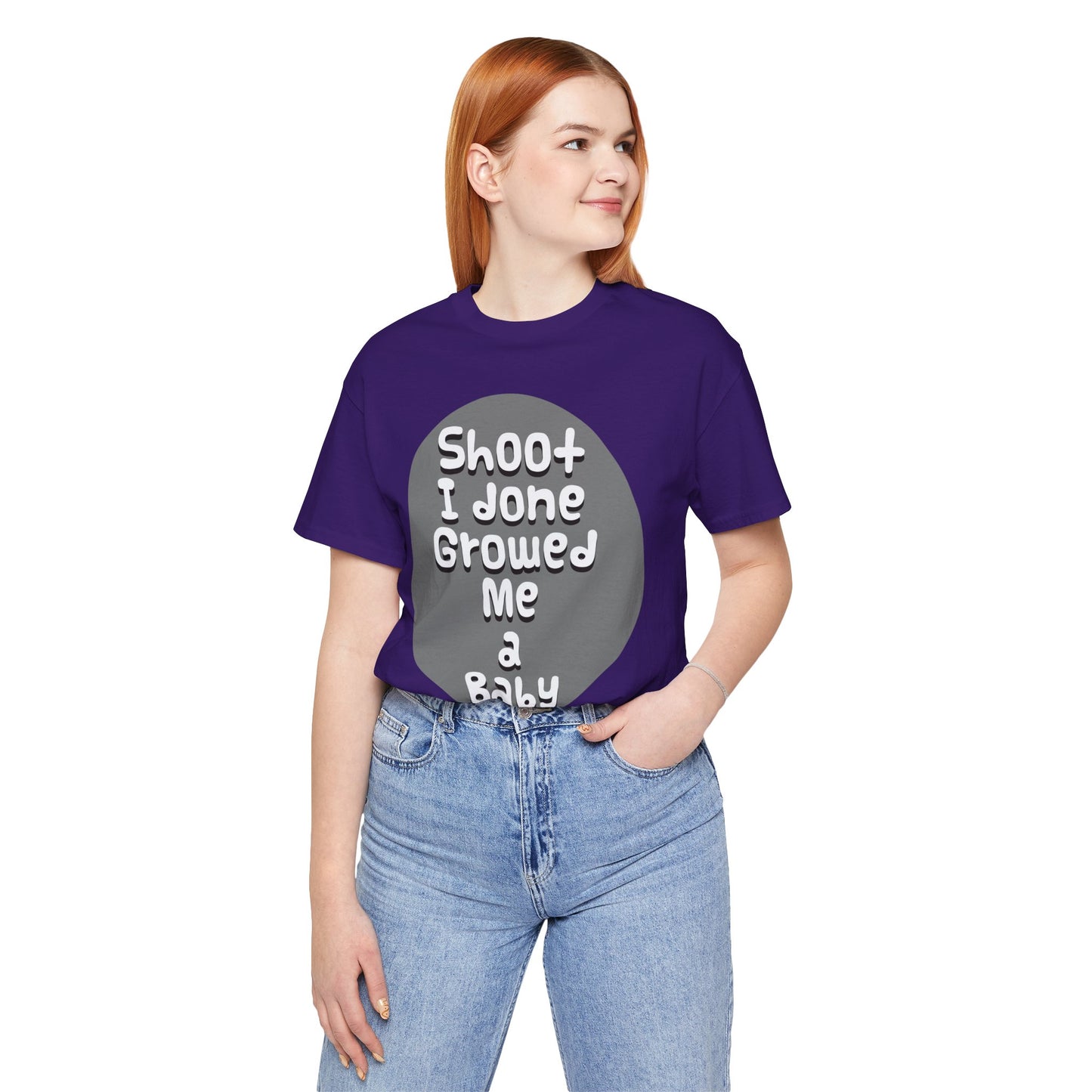 Hilarious Unisex Tee - "Shoot I Done Growed Me a Baby" - Perfect for New Parents, Baby Showers - Schmartypants