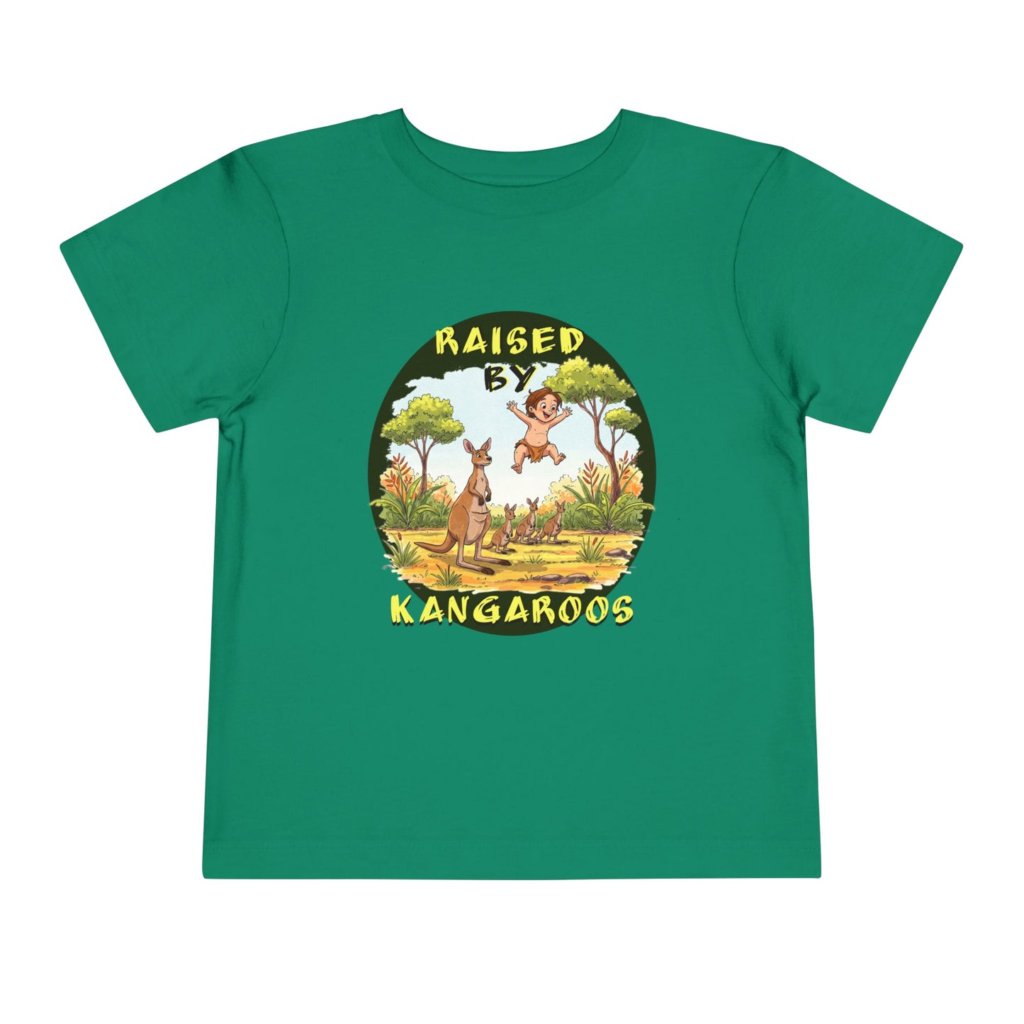 Toddler Short Sleeve Tee - Cute, Funny 'Raised by Kangaroos' Design - Schmartypants