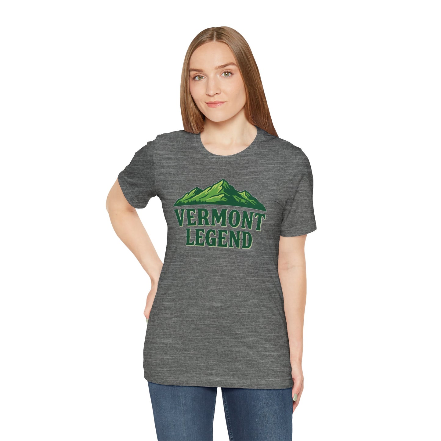 Vermont Legend Unisex Tee, Mountain Graphic T-Shirt, Outdoor Adventure Shirt, Hiking Apparel, Gift for Nature Lovers, Vermont Souvenir Tee
