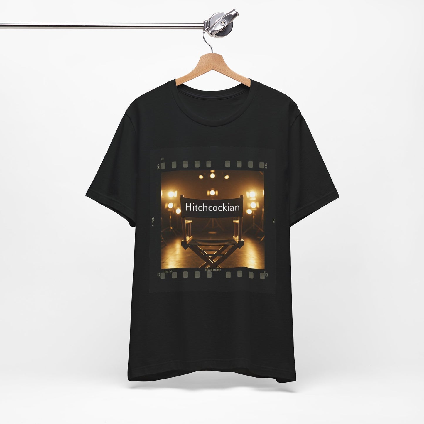 "Hitchcockian" Unisex Jersey Tee - Vintage Film Vibe T-Shirt for Film Lovers, Hitchcock Lovers, and Filmmakers - Schmartypants