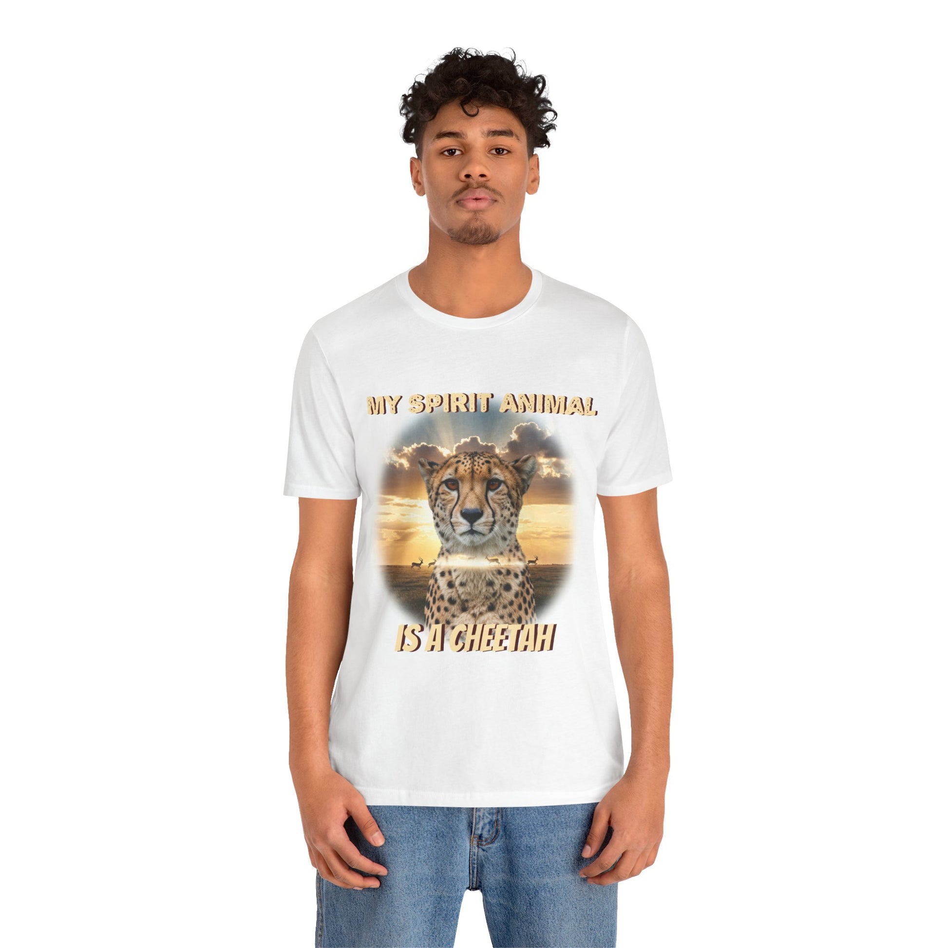 Unisex Jersey Tee - My Spirit Animal is a Cheetah - Beautiful Cheetah Natura Lover Statement - Schmartypants