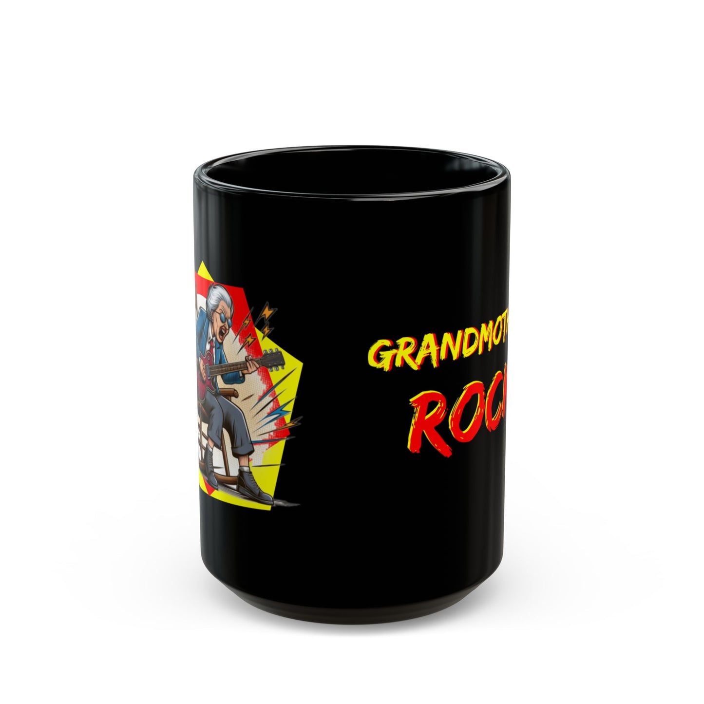'Grandmothers Rock; Mug - Funny Black Coffee Cup for Proud Grandmas - Schmartypants