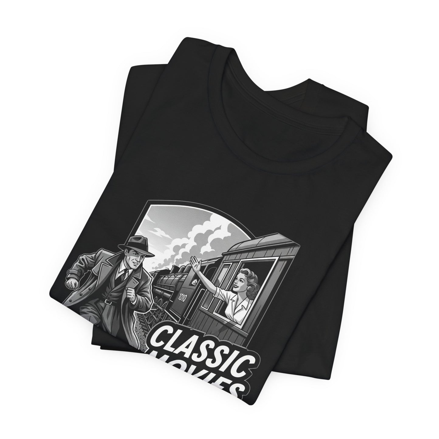 Classic Movies Transport Me Unisex Tee, Vintage Movie Lover Shirt, Locomotive T-Shirt, Film Buff Gift, Nostalgic Film Apparel