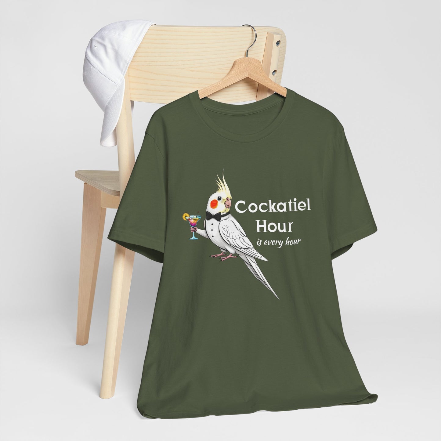 Funny 'Cockatiel Hour is Every Hour' Unisex Tee for Cockatiel Pet Owners