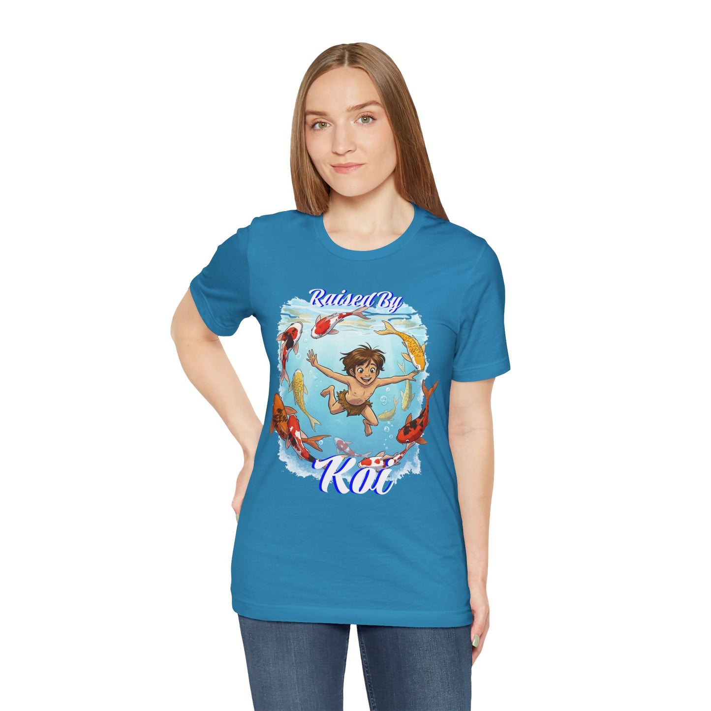 'Raised By Koi; Unisex Jersey Tee - Funny Graphic Tee for Aquatic Lovers, Cute Gift for Birthdays, Casual Wear, Summer Fashion, Relaxed Style - Schmartypants
