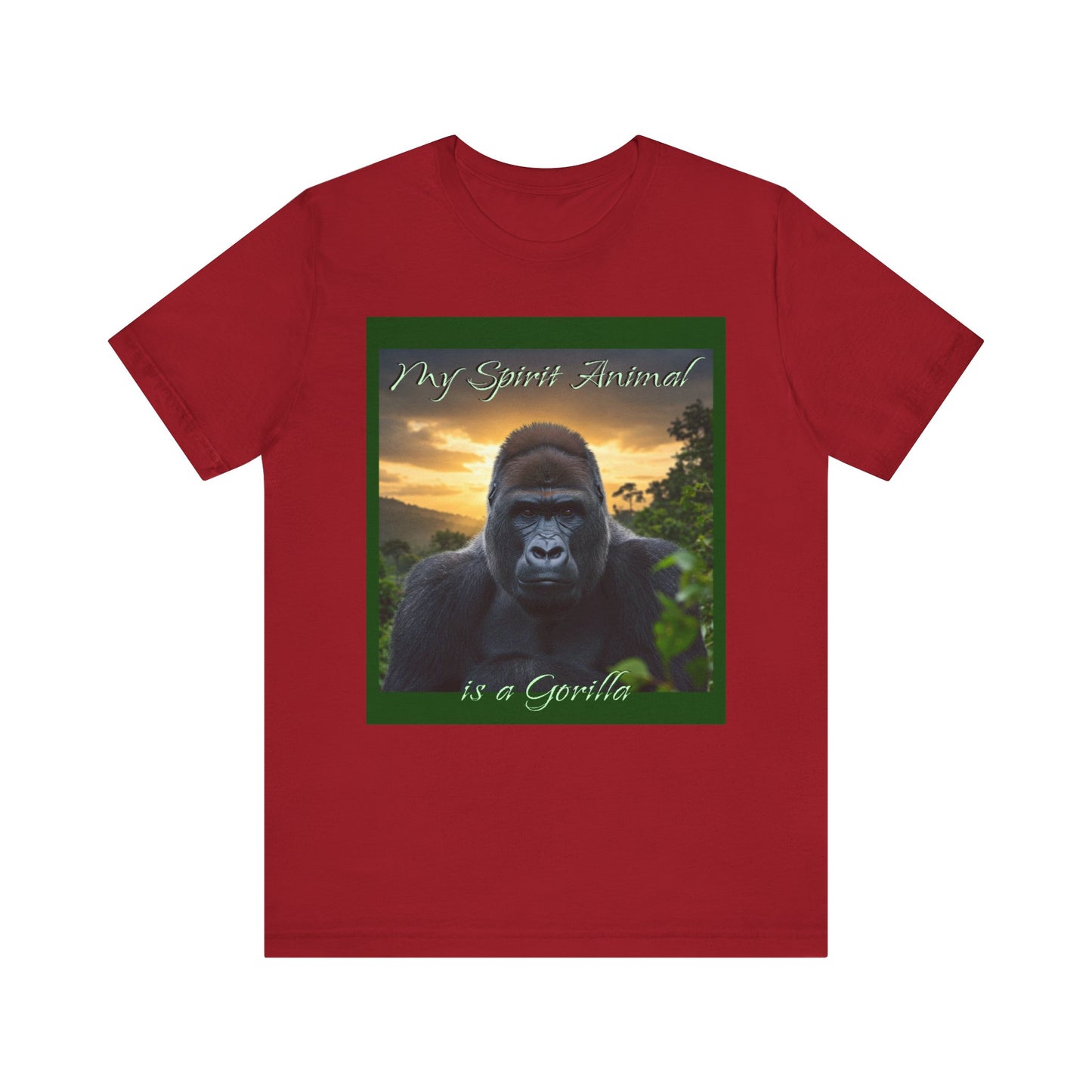 'My Spirit Animal is a Gorilla' T-Shirt - Beautiful Unisex Jersey Tee for Animal Lovers, Conservationists - Schmartypants