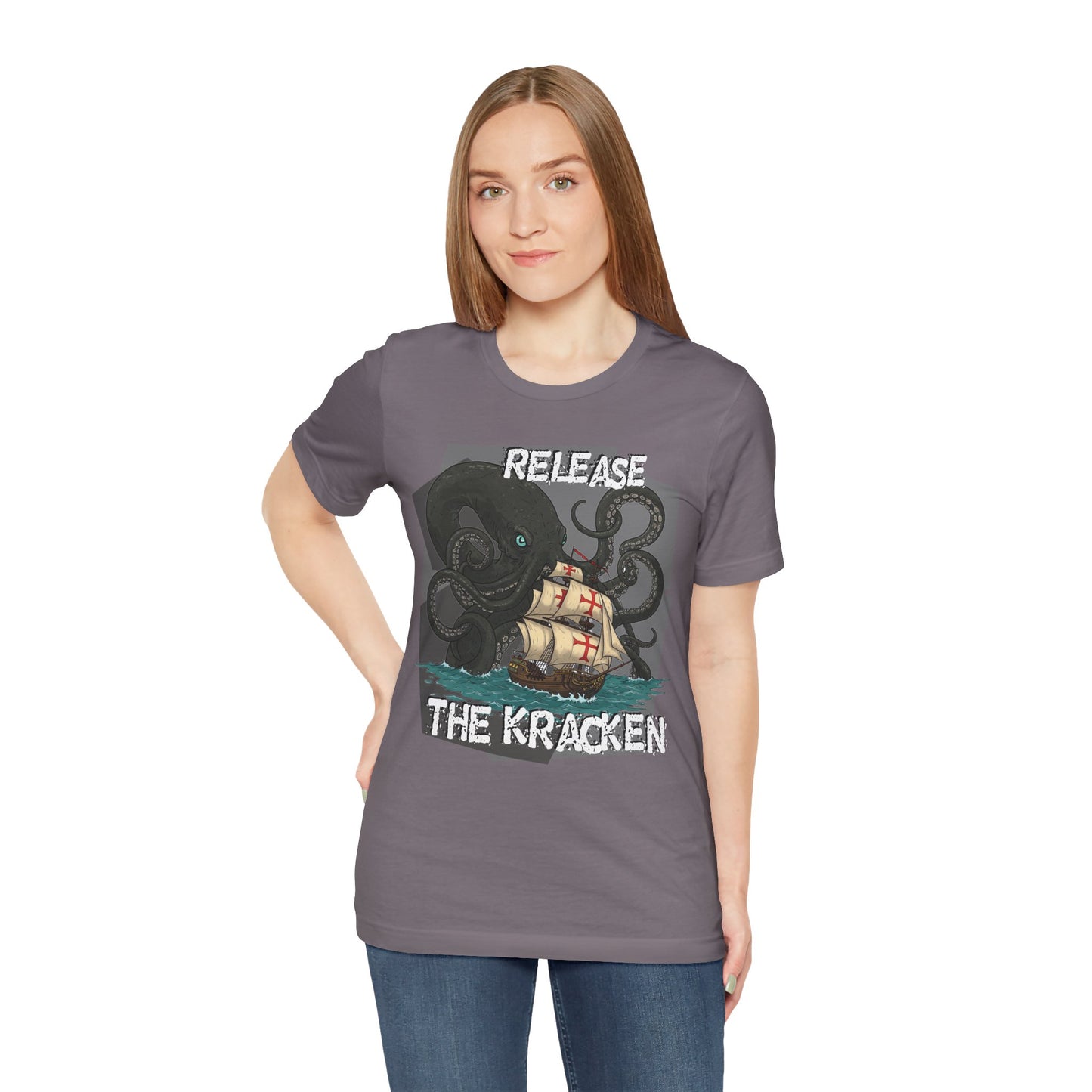 'Release The Kraken!' Tee - Unisex Short Sleeve Shirt, Nautical Tees, Pirate Fashion, Ocean Lover Gift, Funny T-Shirt, Sea Creature Shirt, Great for Gamers - Schmartypants