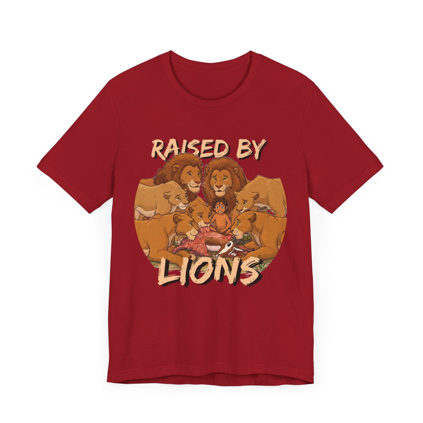 Raised by Lions Unisex Jersey Tee – Empowering, Humorous Graphic T-Shirt for Animal Lovers, Lion Lovers - Schmartypants