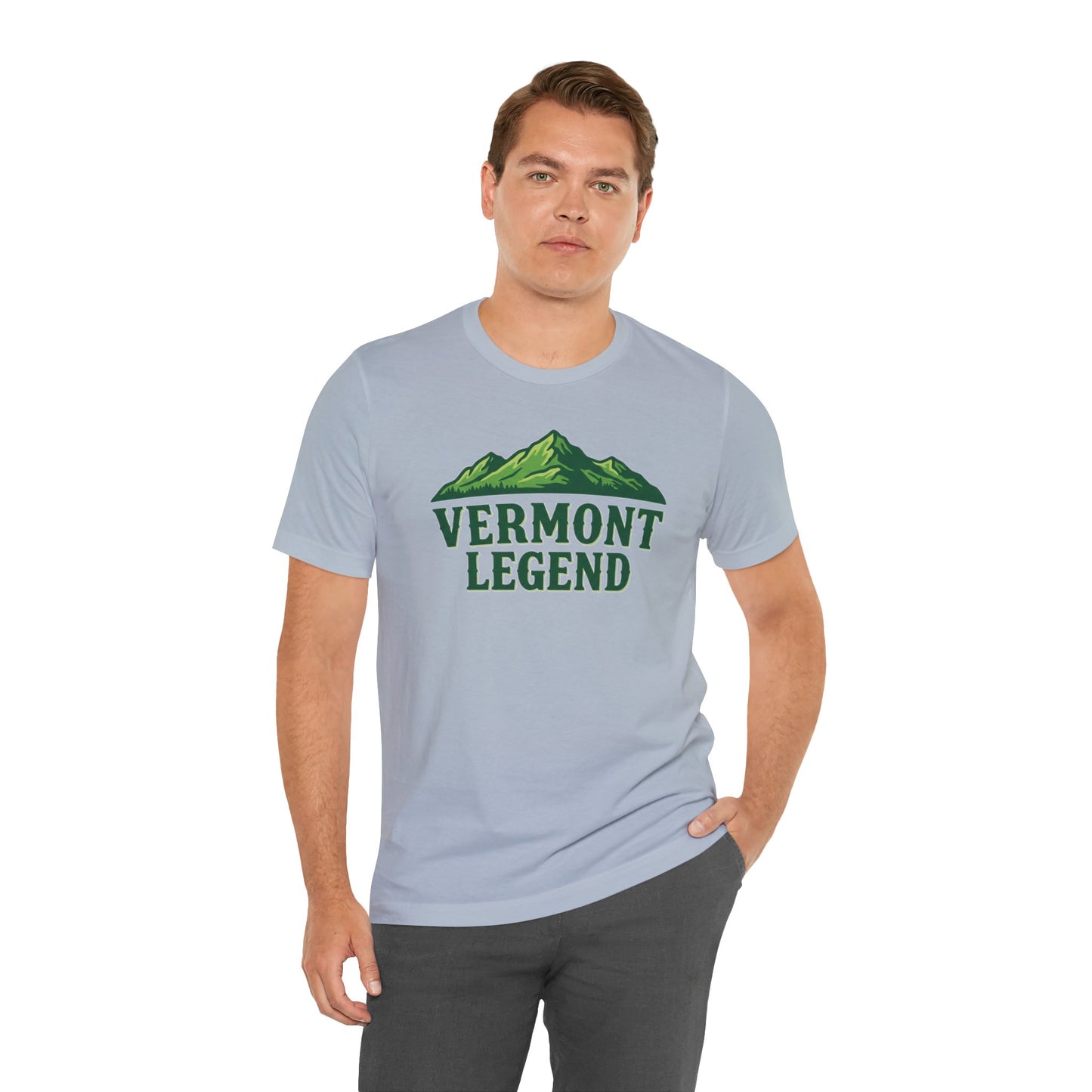 Vermont Legend Unisex Tee, Mountain Graphic T-Shirt, Outdoor Adventure Shirt, Hiking Apparel, Gift for Nature Lovers, Vermont Souvenir Tee
