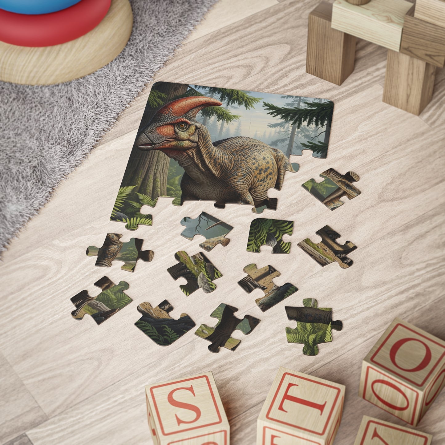 Hadrosaur Duck-Billed Dino Adventure Puzzle for Kids, Engaging 30-Piece Jurassic Dinosaur Jigsaw, Educational Fun for Children, Birthdays