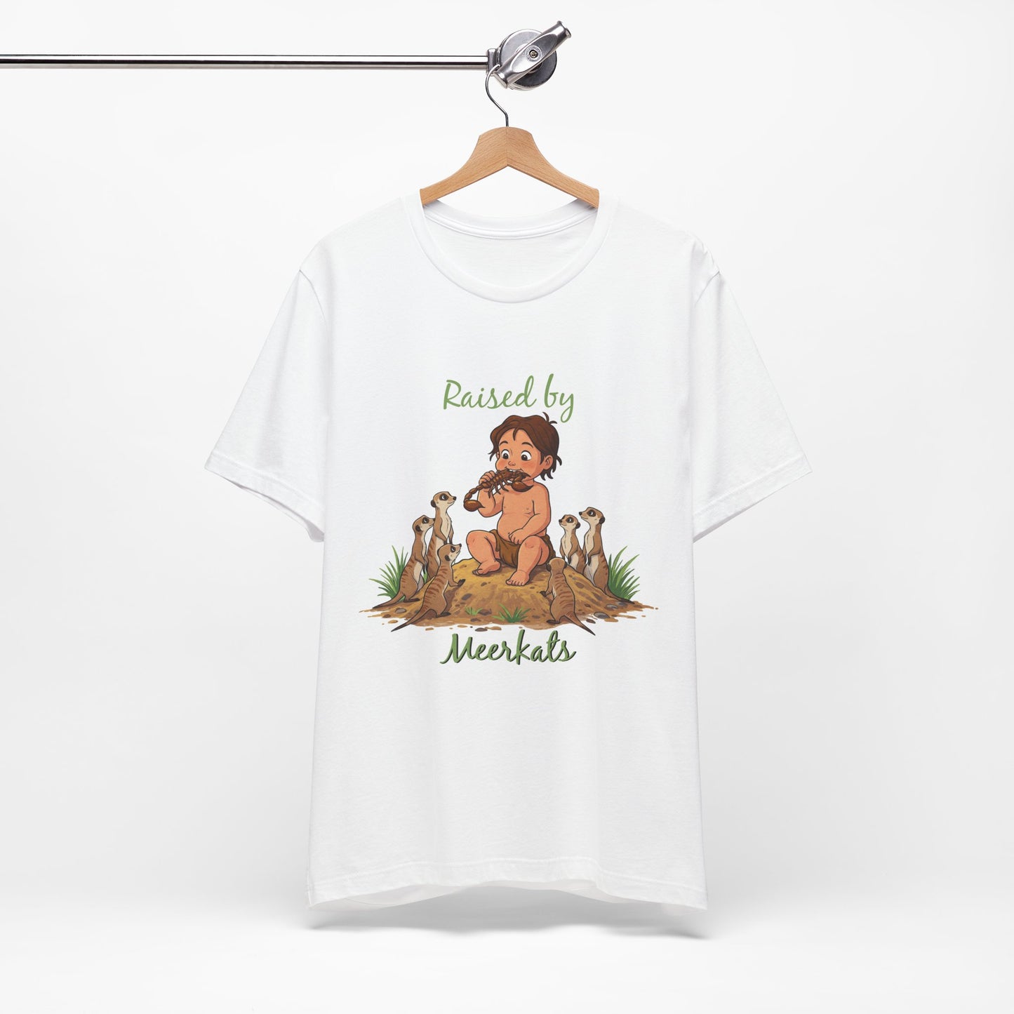 Funny 'Raised by Meerkats' Unisex Tee for Meerkat and Wildlife Lovers - Schmartypants