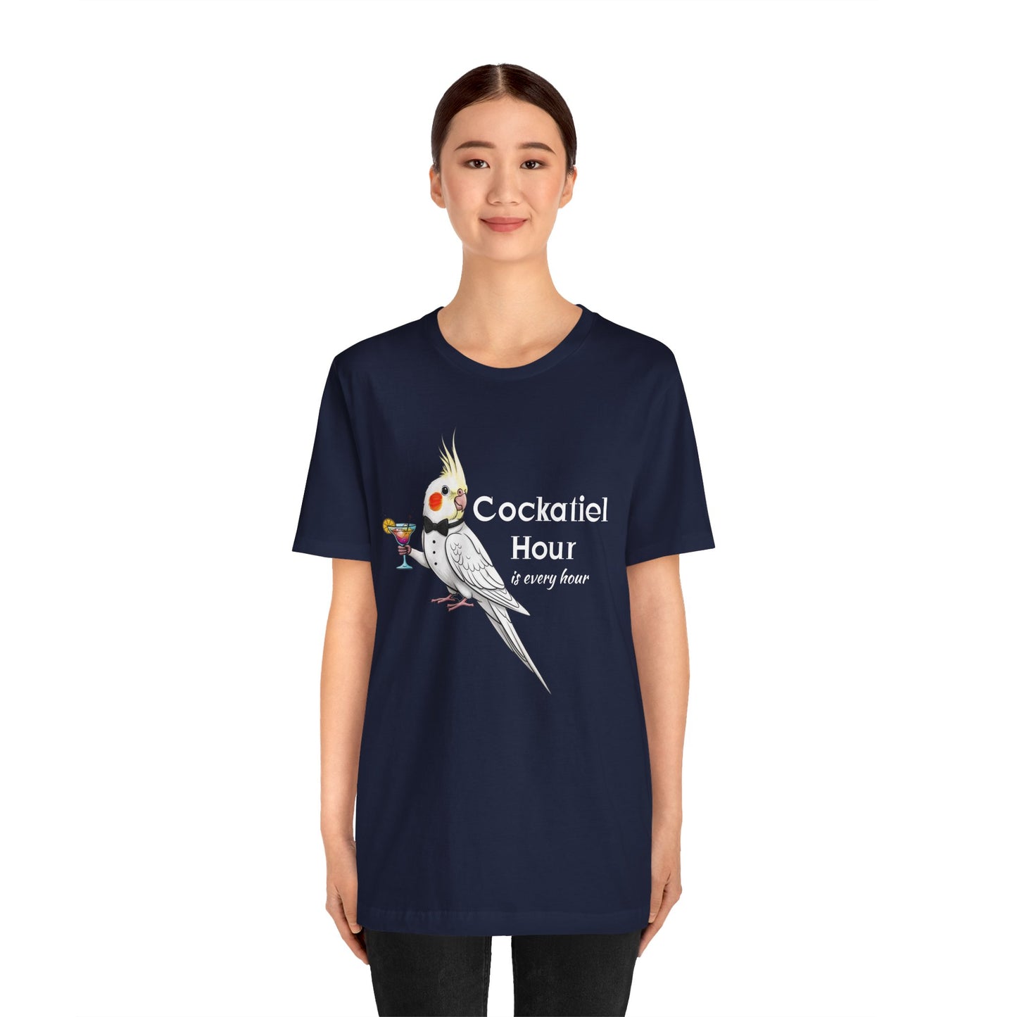 Funny 'Cockatiel Hour is Every Hour' Unisex Tee for Cockatiel Pet Owners