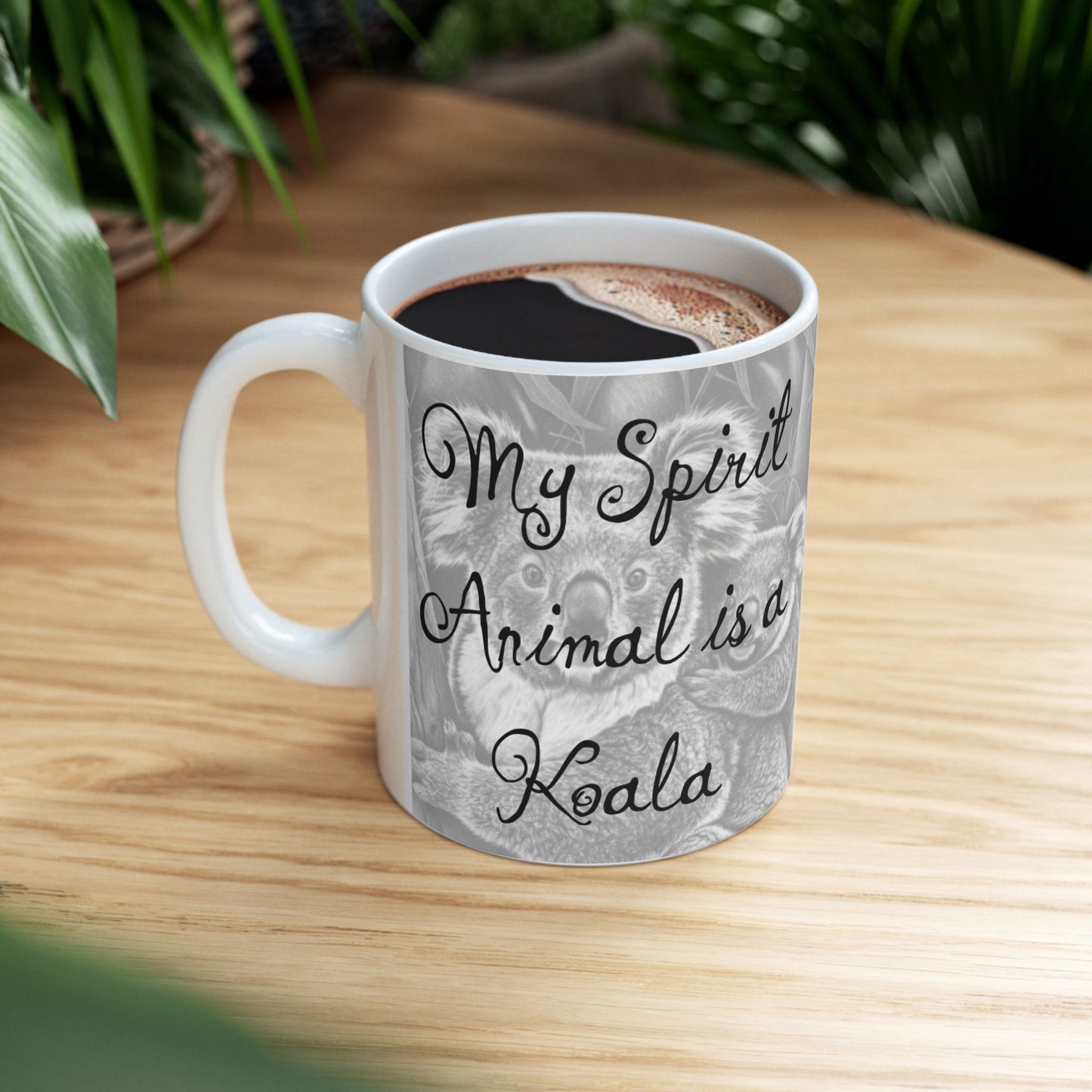 Cozy 'My Spirit Animal is a Koala' Ceramic Mug, Cute Animal Coffee Cup, Nature Lover Gift, Perfect for Animal Theme Parties