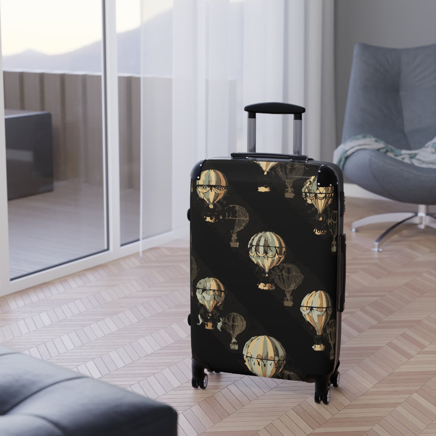 Vintage Hot Air Balloon Suitcase | Travel Luggage | Adventure Gift | Vacation Essentials | Stylish Travel Gear