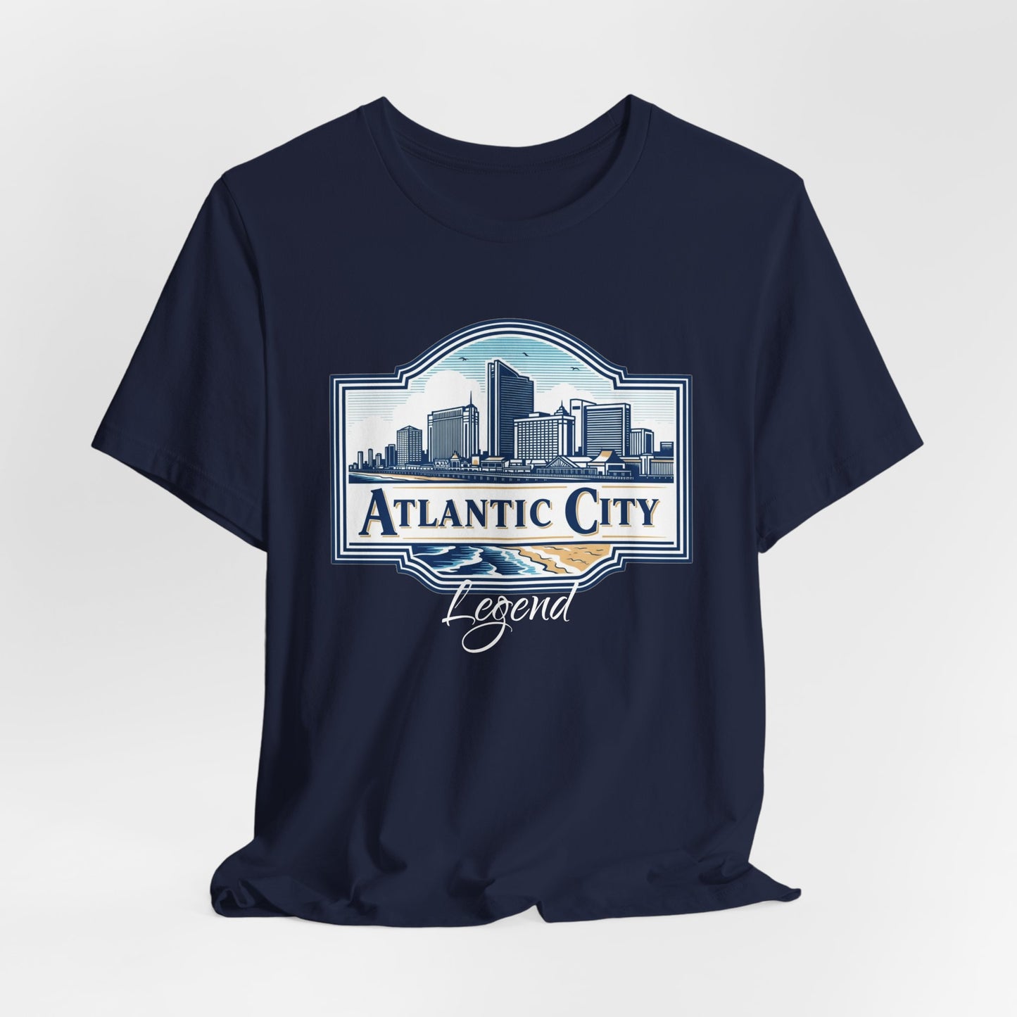 Atlantic City Legend Tee - Unisex Jersey Shirt, Cool Graphic Tee, Casual Wear, Vacation Souvenir, Travel Gift, Beach Outfit