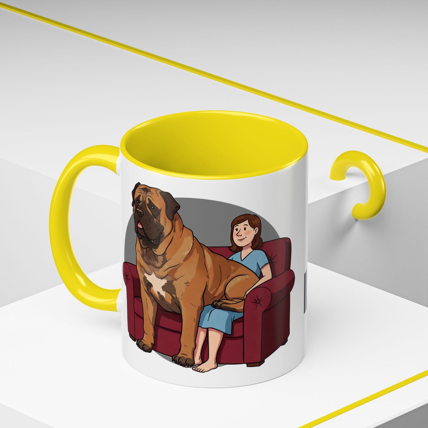 Mastiff Lap Dog Accent Coffee Mug - Perfect Funny Gift for Dog Lovers, Mastiff Breeders - Schmartypants