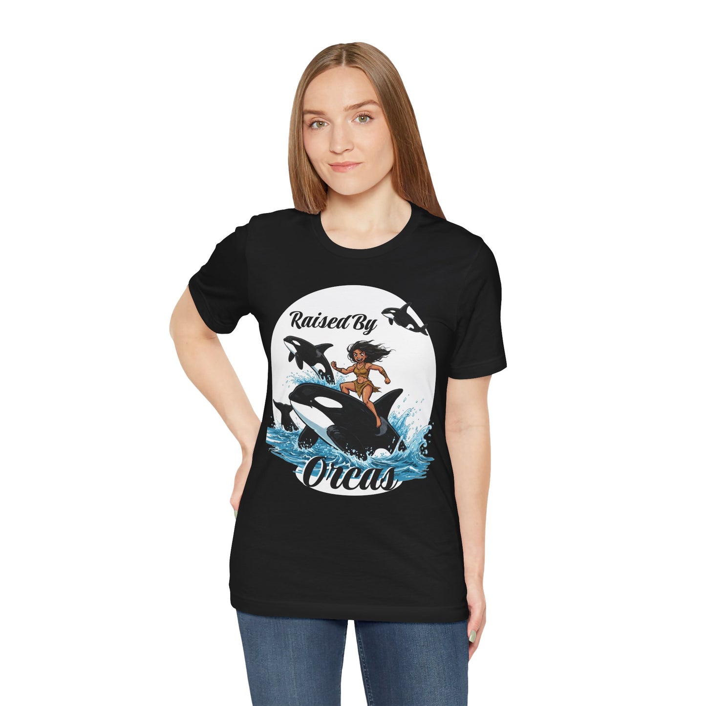 'Raised By Orcas' Unisex Tee | Ocean Lover Shirt, Animal Spirit Tee, Whale Enthusiast Gift, Nautical Apparel, Summer Essentials